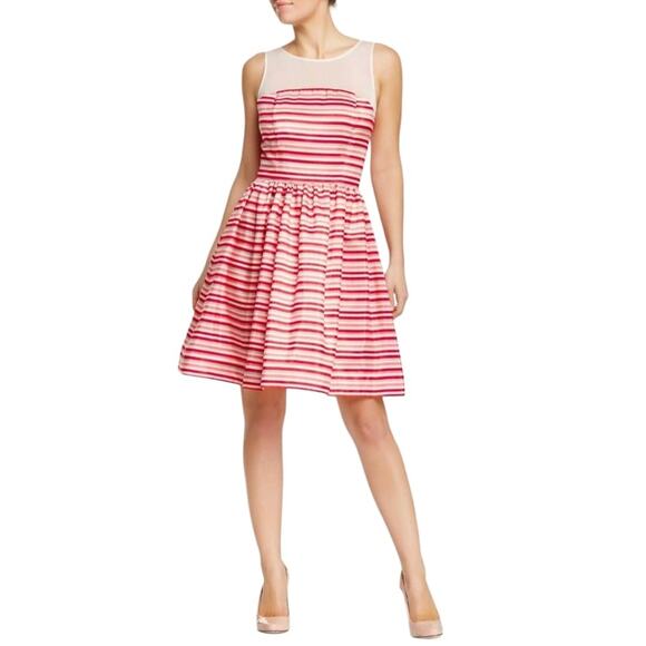 Taylor Women's Stripe Illusion Dress 5450M Size 8 NWT - Picture 1 of 7
